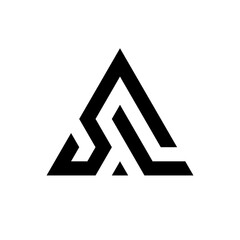 Letter SL bold triangle monogram logo