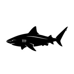 Fototapeta premium Bull Shark Vector Silhouette Icon Illustration