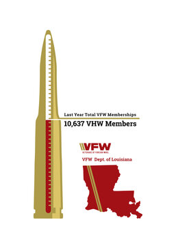 VFW Louisiana State Monument Bullet Shaped.