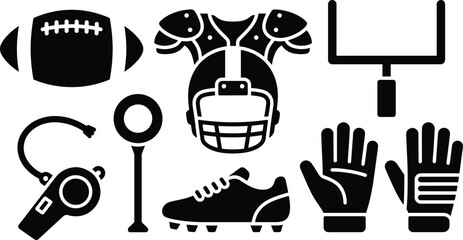 American football equipment and gear for sports teams © MD
