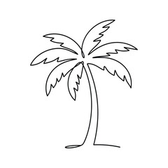 A simple line drawing of a palm tree