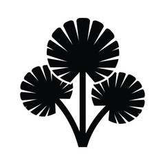 Three black dandelions on a stem