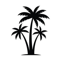 Fototapeta premium Three palm trees standing on a small island