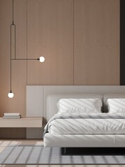 Bright Minimalist Bedroom Interior for Interior Decor Branding &ndash; 3D Render