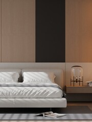 Bright Bedroom Interior Background for Commercial Design &ndash; 3D Render