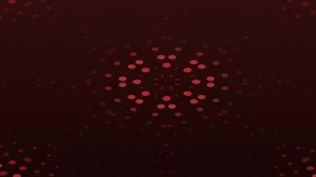 Abstract Red Dot Pattern Swirling into Center