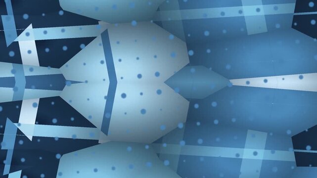 Abstract Geometric Shapes Moving in Blue Tones with Dynamic Angles in a Modern Digital Cubic Space