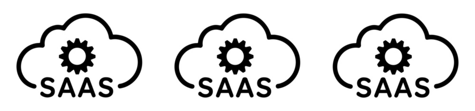 saas technology vector icon set