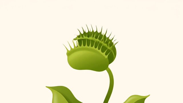Carnivorous Venus Flytrap Plant Flat Design Illustration Minimal Nature Graphic