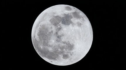 Obraz premium faraway. A striking close-up of the full moon, revealing intricate crater details against the dark night sky. STEM education sheets, lab safety posters, designed for biotech research communications. 