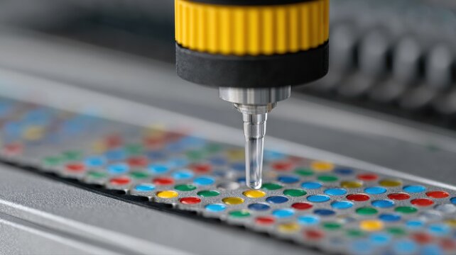 Hochpr&auml;zise Laborpipette zum Dosieren von Proben in eine PCR-Workstation mit Biohazard-Beh&auml;lter und Timern f&uuml;r wissenschaftliche Forschung