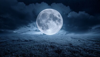 Full Moon Over A Dark Sky