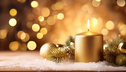 Golden Christmas Candle