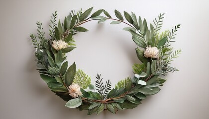 Minimalist Botanical Wreath Illustration