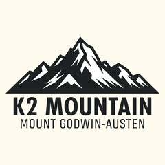 K2 Mountain Vector Logo - Second-Highest Peak in the World © SigmaCrew
