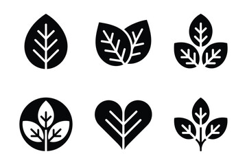 Fototapeta premium Green Leaf and Nature Icons