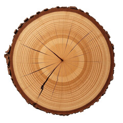 Fototapeta premium A detailed view of a wooden clock face, perfect for use in designs about time, nature or rustic themes