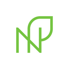N leaf simple minimal logo
