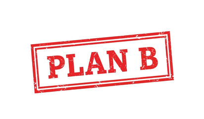 Red rubber stamp with plan b text © ARSM D