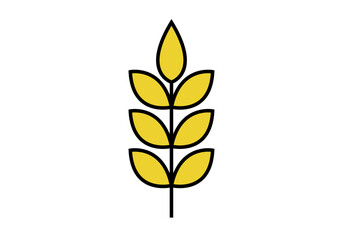 Fototapeta premium Espiga de trigo amarilla con contorno negro