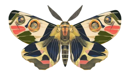 Papier peint photo Chambre de fille PNG A moth illustration modern art.  © Rawpixel.com