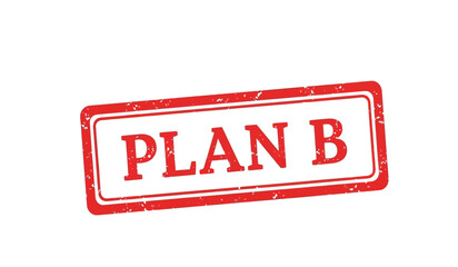 Red rubber stamp with plan b text on for planning and backup concepts © ARSM D
