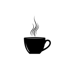 Obraz premium Steaming hot coffee cup icon