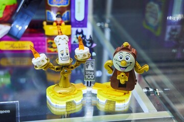 Naklejka premium Moscow, Russia. - June 23, 2025: Lego construction kit, old models. Collection of the famous toy series