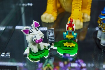 Naklejka premium Moscow, Russia. - June 23, 2025: Lego construction kit, old models. Collection of the famous toy series