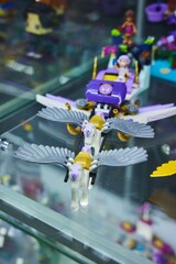 Naklejka premium Moscow, Russia. - June 23, 2025: Lego construction kit, old models. Collection of the famous toy series