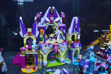 Naklejka premium Moscow, Russia. - June 23, 2025: Lego construction kit, old models. Collection of the famous toy series