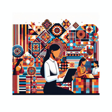 cultural heritage day sri lanka flat pattern vector illustration