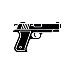 Fototapeta premium Black and white handgun with detailed grip and barrel pistol firearm