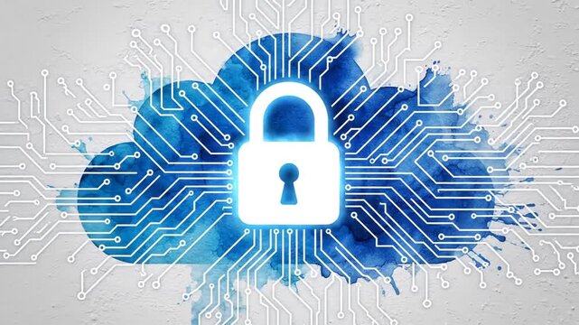 Cloud Computing Security and Digital Data Protection Concept.
