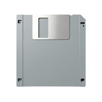 A single floppy disk sits on a white background, isolated and ready for use