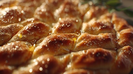 Freshly Baked Pastries with Glaze and Sesame Seeds