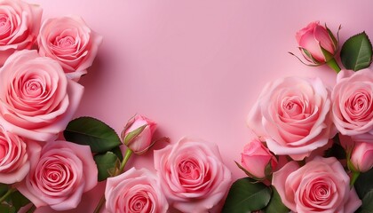 Arrangement Of Pink Roses Banner Greeting Card