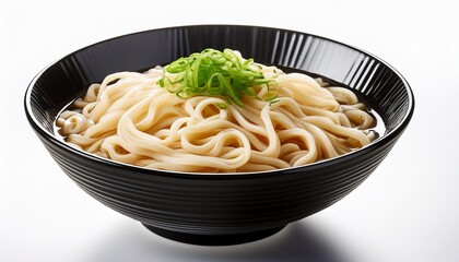 A Bowl Of Japanese Udon Thick Wheat Noodles Isolated On Transparent Background