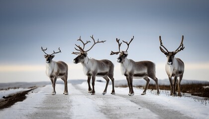 Three Reindeers On A Row