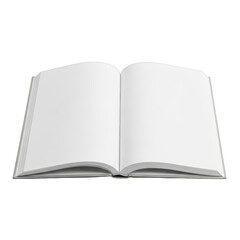 Fototapeta premium Open book with blank white pages isolated on transparent background