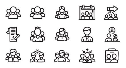 Fototapeta premium Collection of diverse flat design human interaction and communication icons