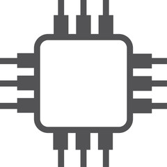 Obraz premium Chip hardware black icon. Computer cpu symbol