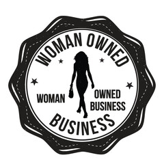 Woman owned business grunge rubber stamp on white