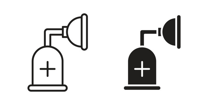 Anesthesia icon in black solid style. linear symbol.