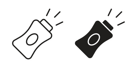 Baby powder icon in black solid style. linear symbol.