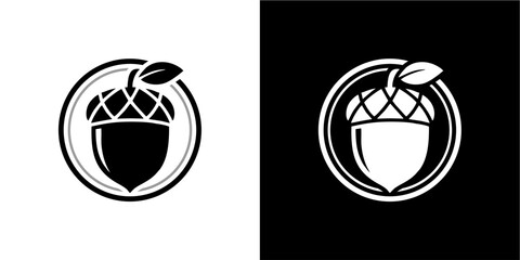 Simple Acorn Logo Icon with L... © dwi