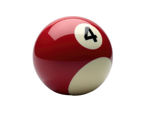 Close-up shot of a pool ball with the number 4 on it