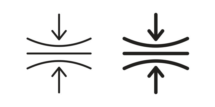 Elasticity icon in black solid style. linear symbol.