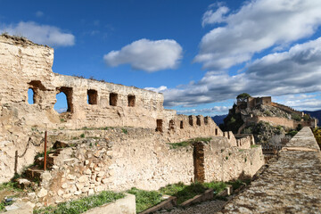 Fototapeta premium The Jativa Castle on Sierra del Castell Hill