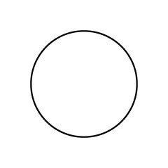 Simple Black Circle Outline Minimal Geometric Shape